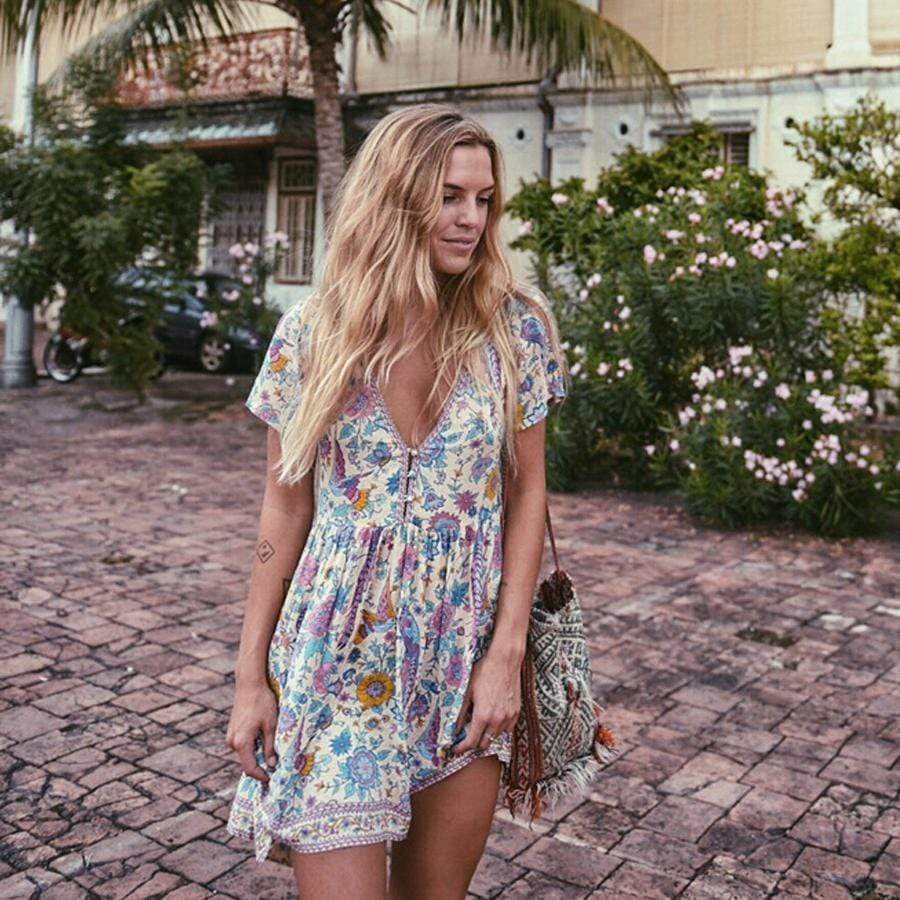 Floral Print Mini Dress | Boho Style ...